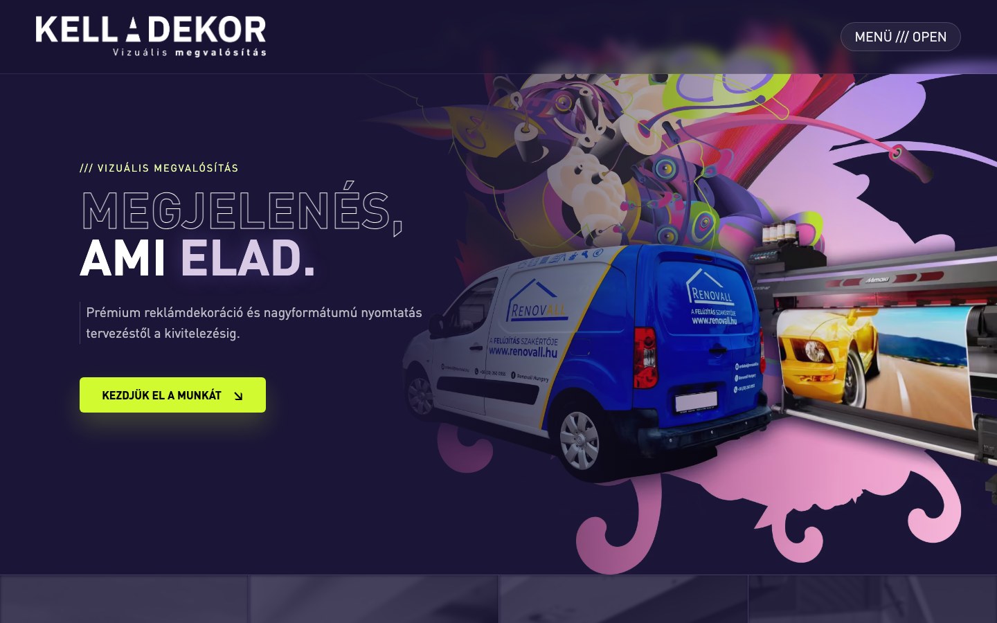 Kelladekor — Webfejlesztés reklámstúdió számára
